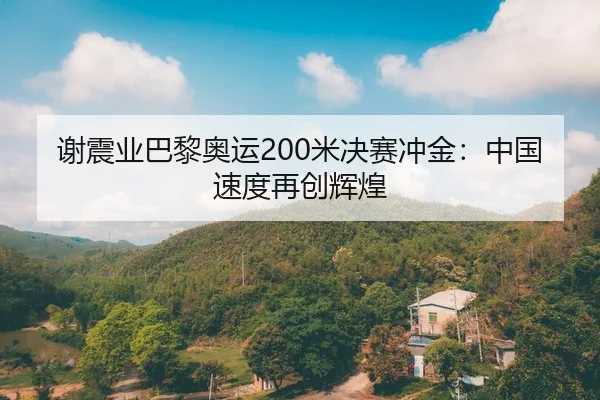 谢震业巴黎奥运200米决赛冲金：中国速度再创辉煌